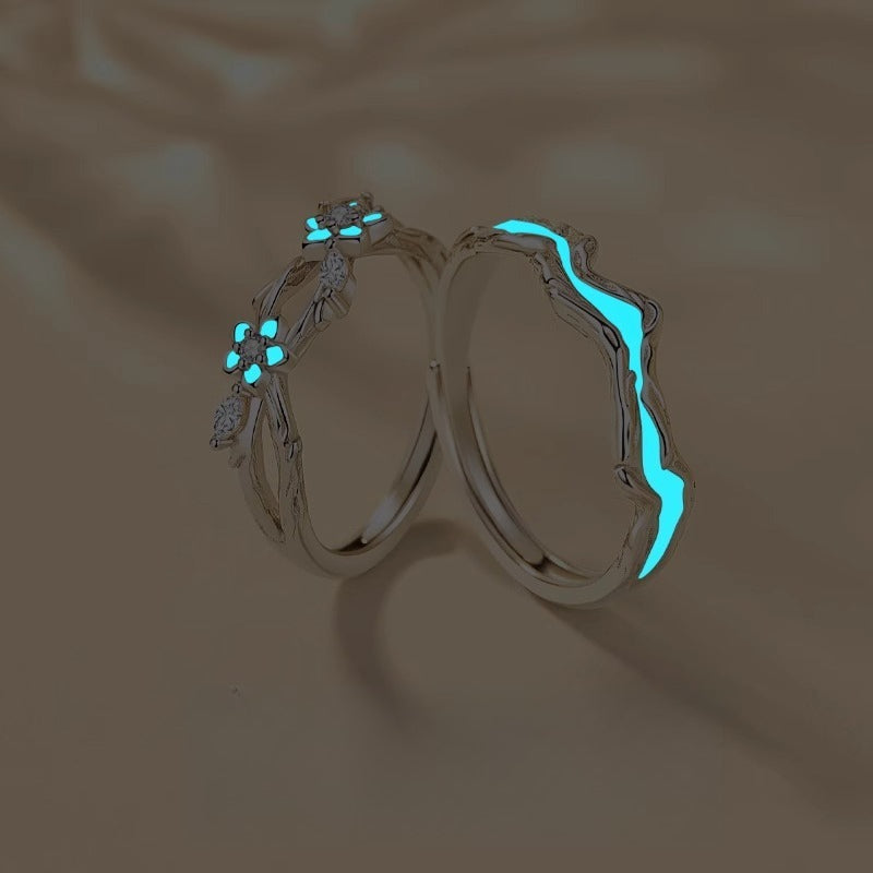 Planderful Forget Me Not Couple Ring Sterling Silver 999 Adjustable Premium Gift For Lovers