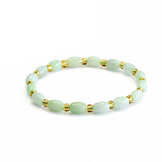 Jadeite Rice Bead Beaded Bracelet