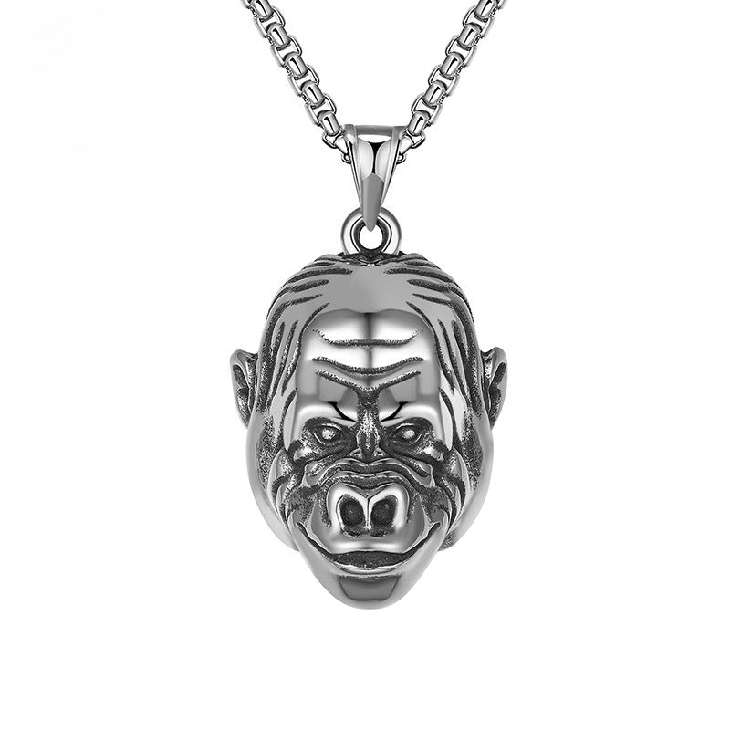Stainless Steel Necklace – Statement Orangutan Pendant