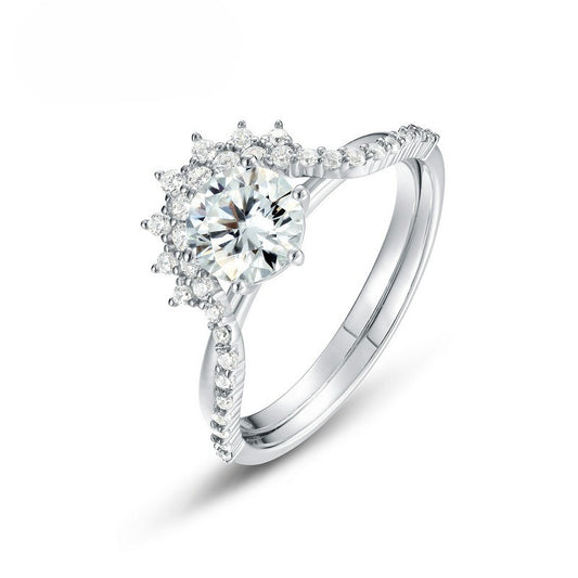 Planderful Stackable Moissanite Sterling Silver Ring – 6.5 × 6.5 mm, 1 ct – Style 6