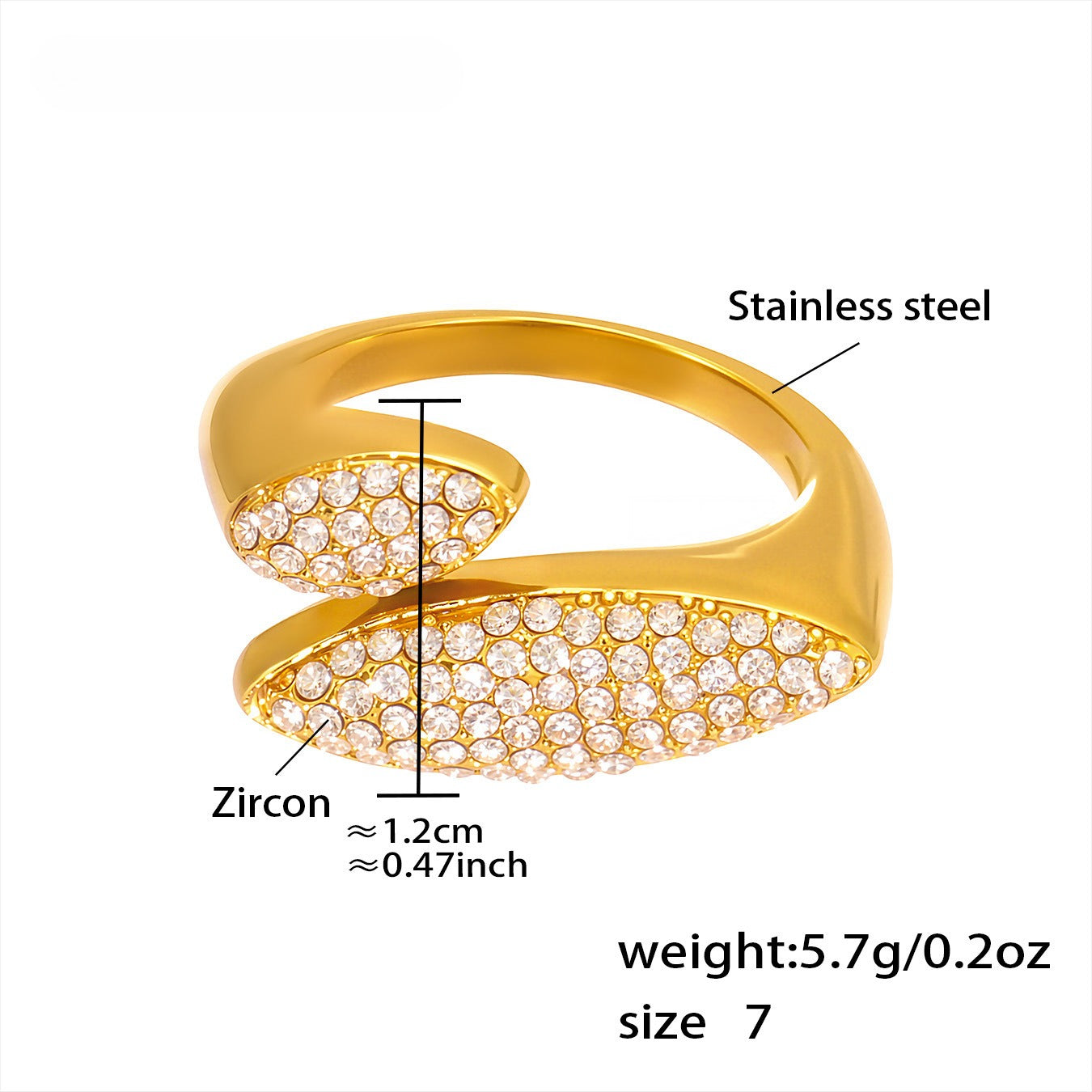 Planderful Genie Stainless Steel Zircon Ring Unisex