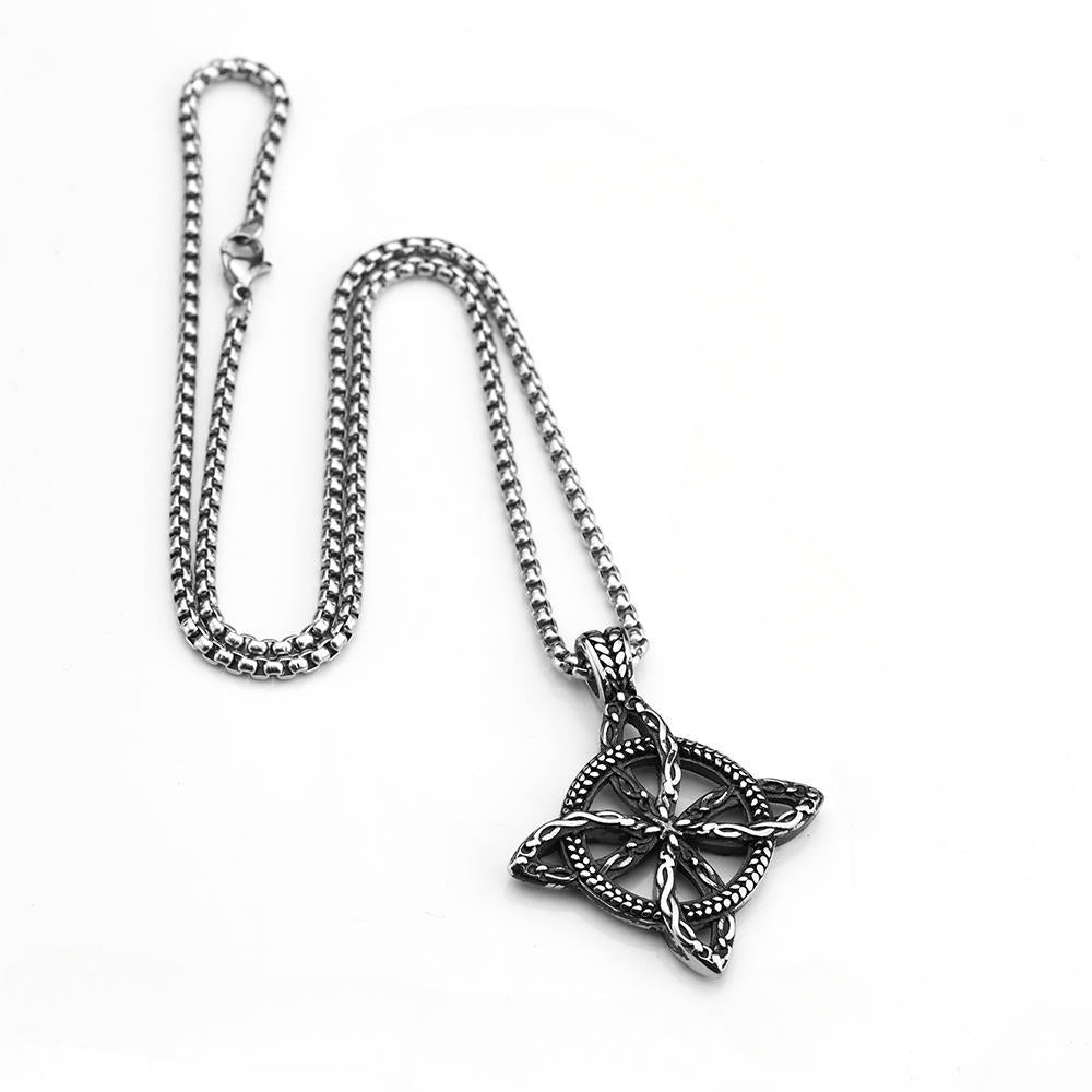 Cross-Border European and American Stainless Steel Celtic Eternal Knot Pendant Necklace for Men
