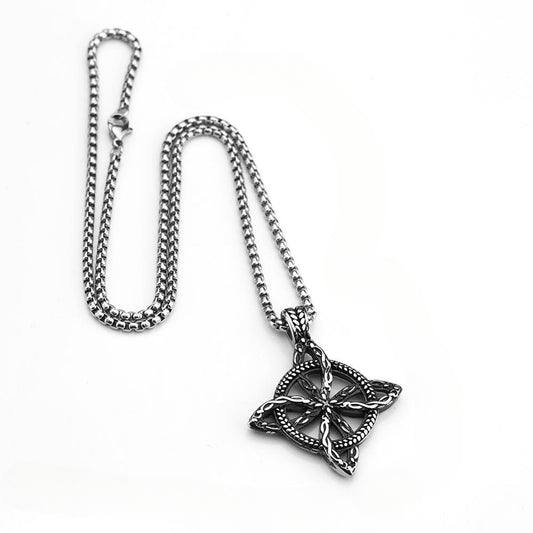 Cross-Border European and American Stainless Steel Celtic Eternal Knot Pendant Necklace for Men