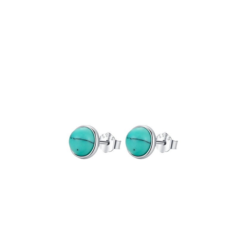 925 Sterling Silver Turquoise Stud Earrings