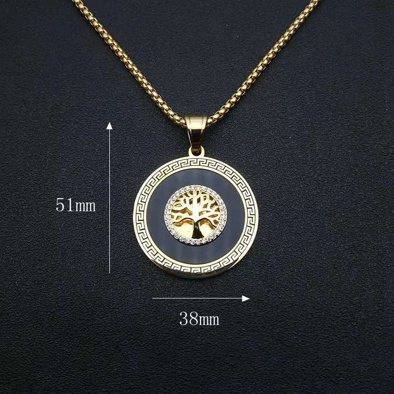 Zircon Necklace – Elegant Gold Plated Tree Of Life Pendant With Sparkling Cubic Zirconia Accents