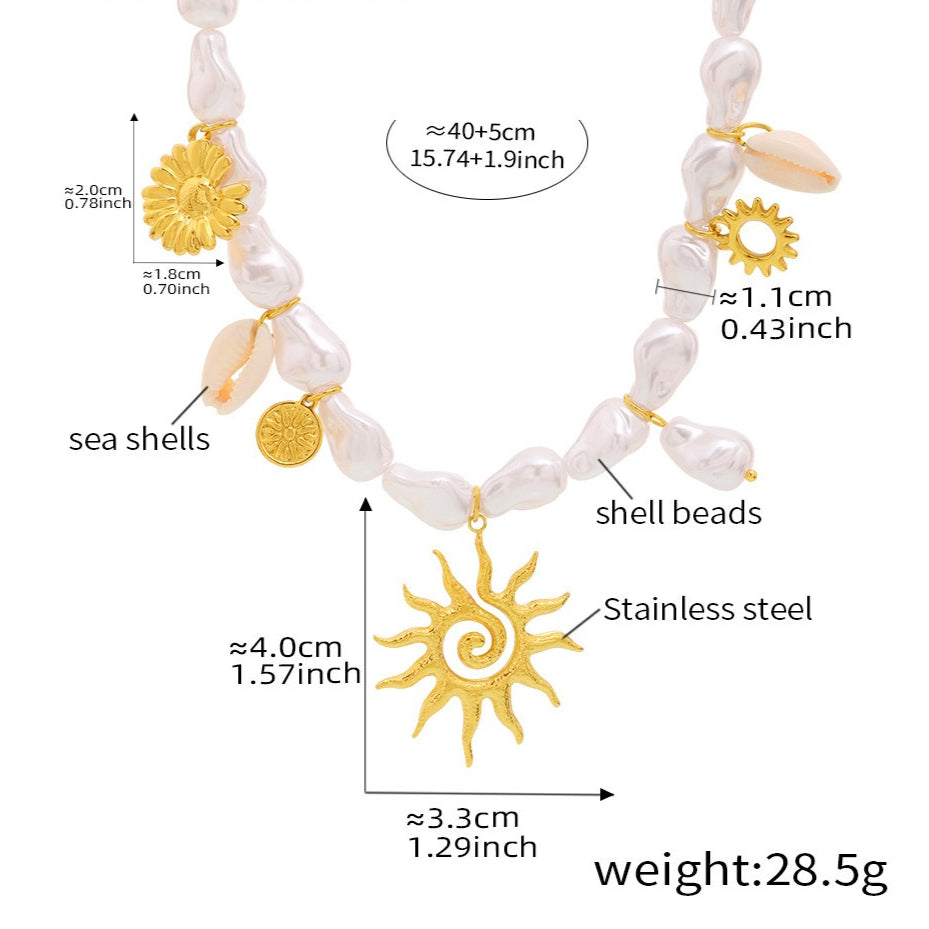Planderful Clavicle Necklace Baroque Starfish Ocean Women
