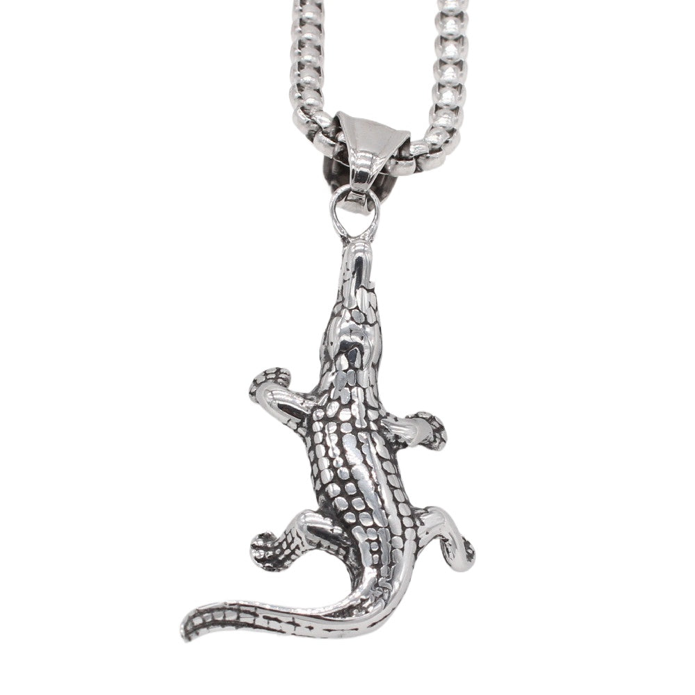 Personalized Retro Crocodile Men's Pendant Necklace in Titanium Steel - European and American Style