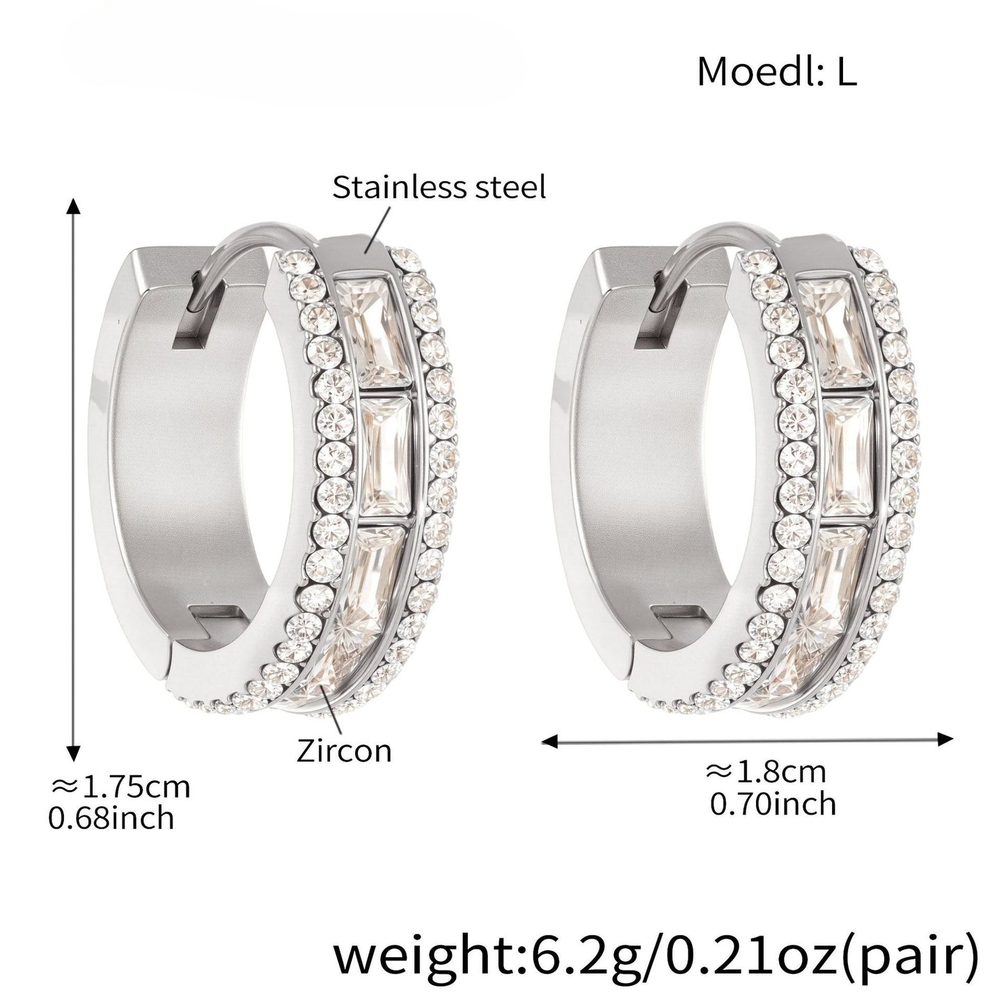 Planderful Elegant Zirconium Ring Earrings For Women