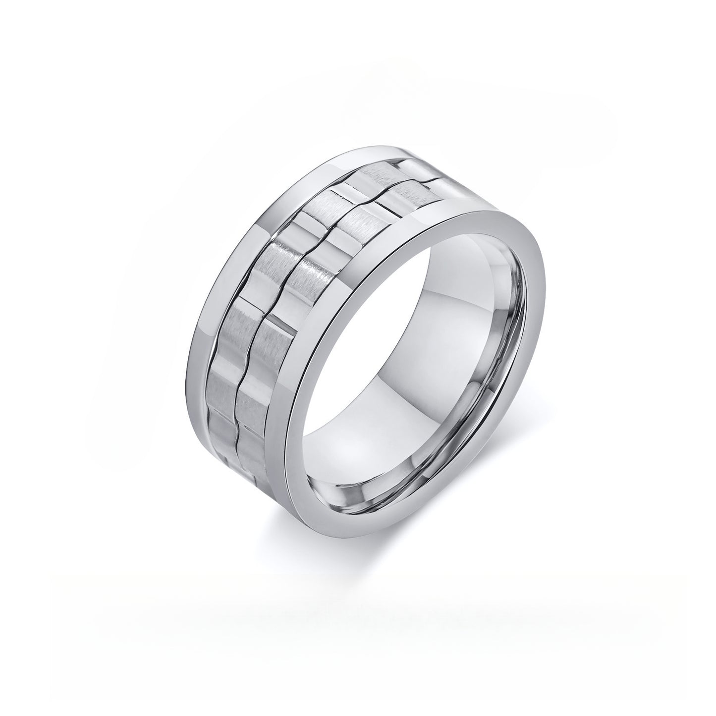 European And American Cross-Border Accessories Men's Titanium Steel Rotating 9mm Ring