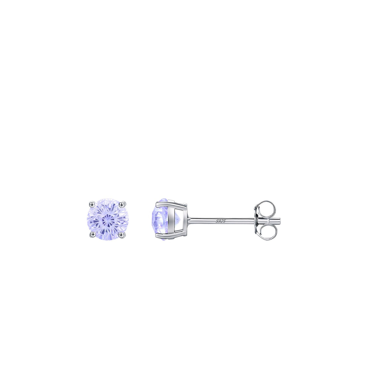 925 Sterling Silver Lavender Fireworks-Cut Earrings