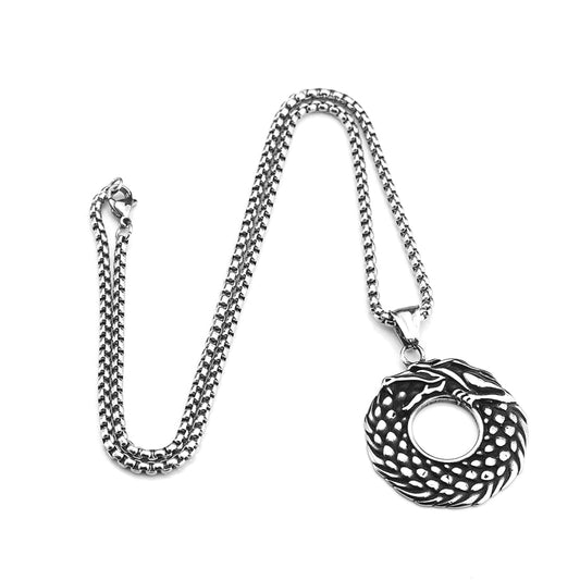 Nordic Retro Stainless Steel Men's Pendant Viking Dragon Design