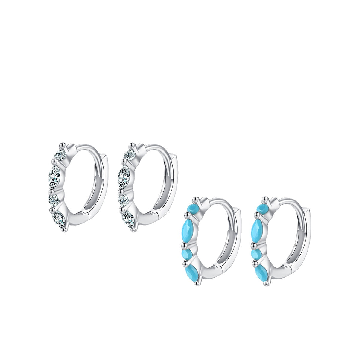 Simple and Elegant Turquoise Sterling Silver Earrings