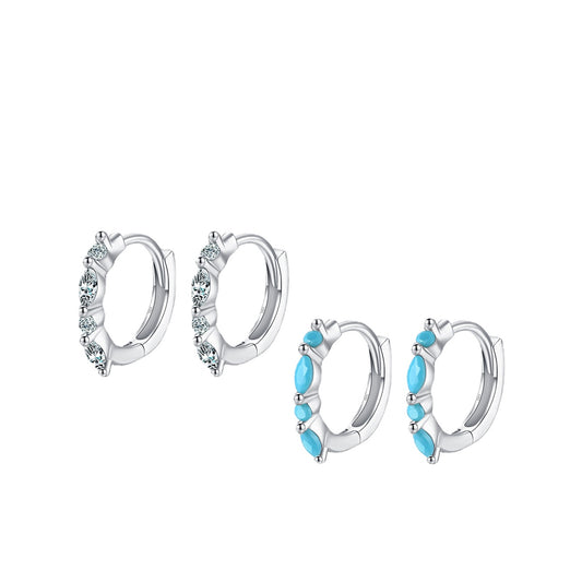 Simple and Elegant Turquoise Sterling Silver Earrings