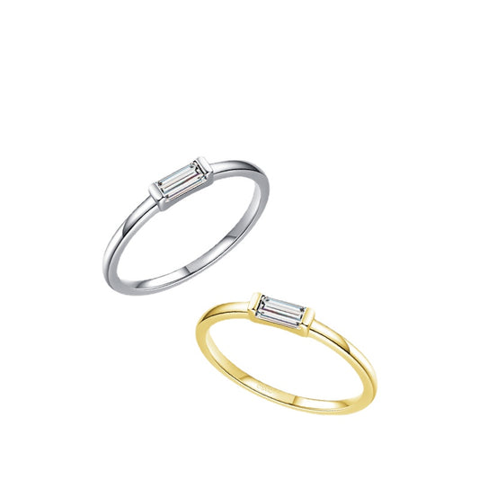 Elegant S925 Sterling Silver Zircon Ring for Women, Size 5-9