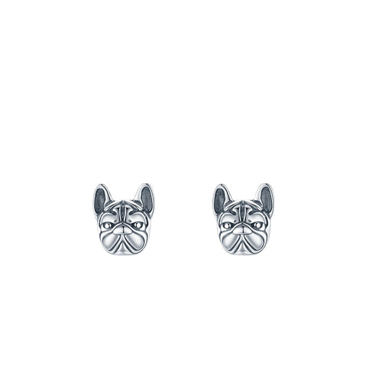 French Bulldog Stud Earrings in Sterling Silver