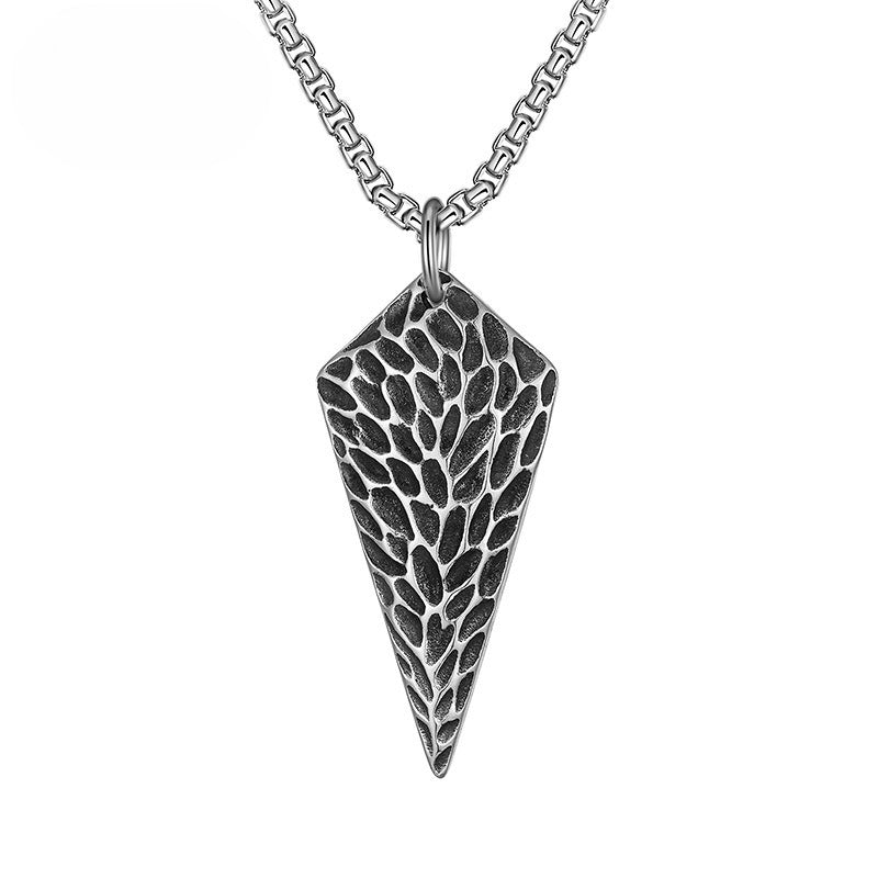 Steel Necklace - Vintage Men's Cross Prism