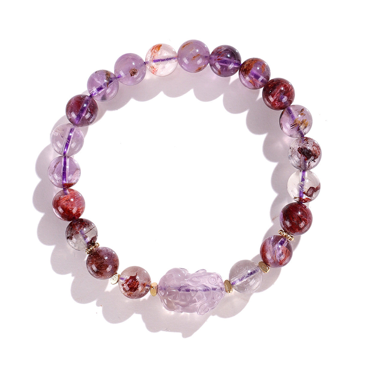Planderful Fortune's Favor Bracelet – Elegant Amethyst and Golden Cicada Design
