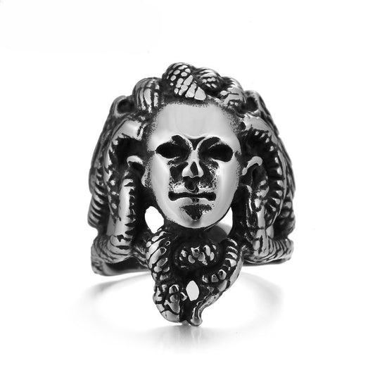 Medusa Snake Head Titanium Steel Ring