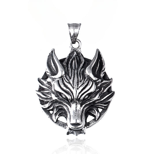 Viking Wolf Totem Pendant - Retro Gothic Men's Jewelry in Wholesale Stainless Steel
