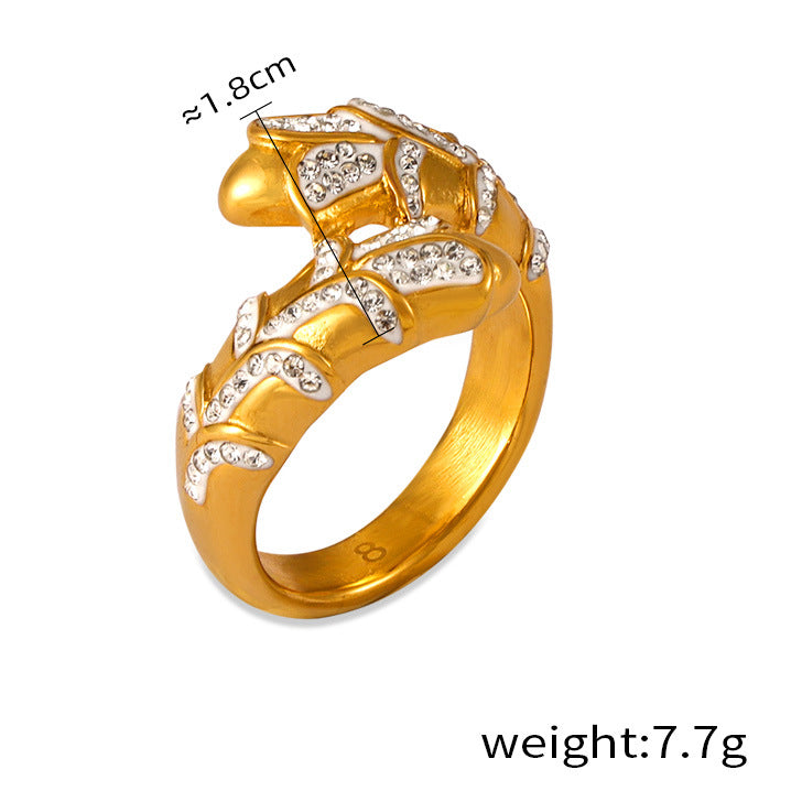 Niche Gypsy Star Diamond Ring - Gold-Plated Titanium Steel Luxe Index Finger Ring