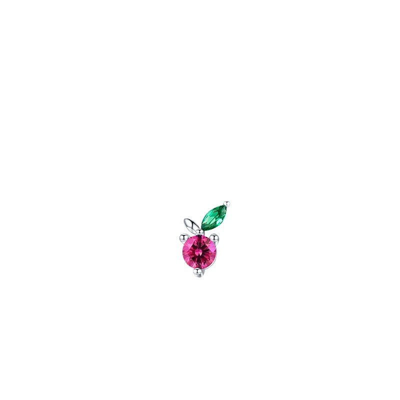 925 Sterling Silver Colorful Zircon Single Stud