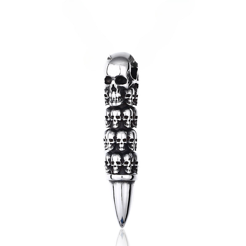 Customizable Punk Skull Titanium Steel Pendant - Retro Hip Hop Couple Accessories for Men