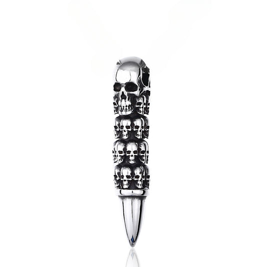 Customizable Punk Skull Titanium Steel Pendant - Retro Hip Hop Couple Accessories for Men