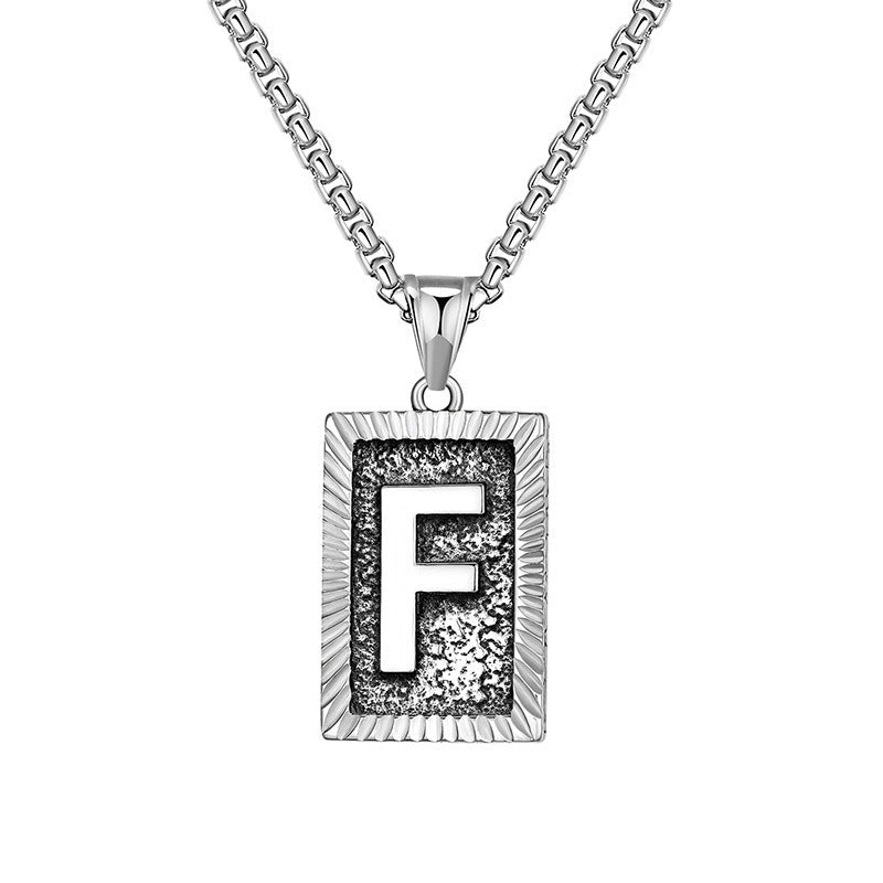 Steel Necklace – Dainty Brand Letter Pendant For Hip Hop Street Style Chain By Planderful