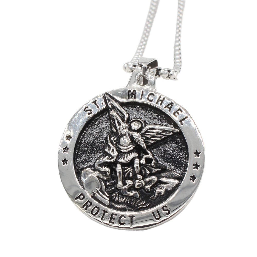 Titanium Steel Retro Pendant for Men - European and American Ancient Greek God of War Design