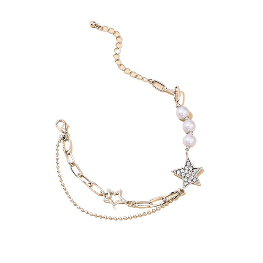 Shimmering Pearl Chain Bracelet - Vienna Verve Collection