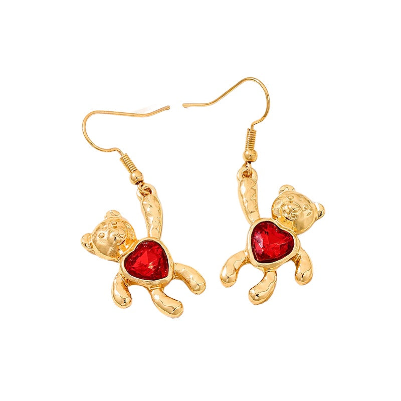 Planderful Vienna Verve Necklace and Earrings Set – Fashionable Red Love Design