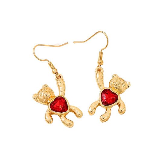 Planderful Vienna Verve Necklace and Earrings Set – Fashionable Red Love Design