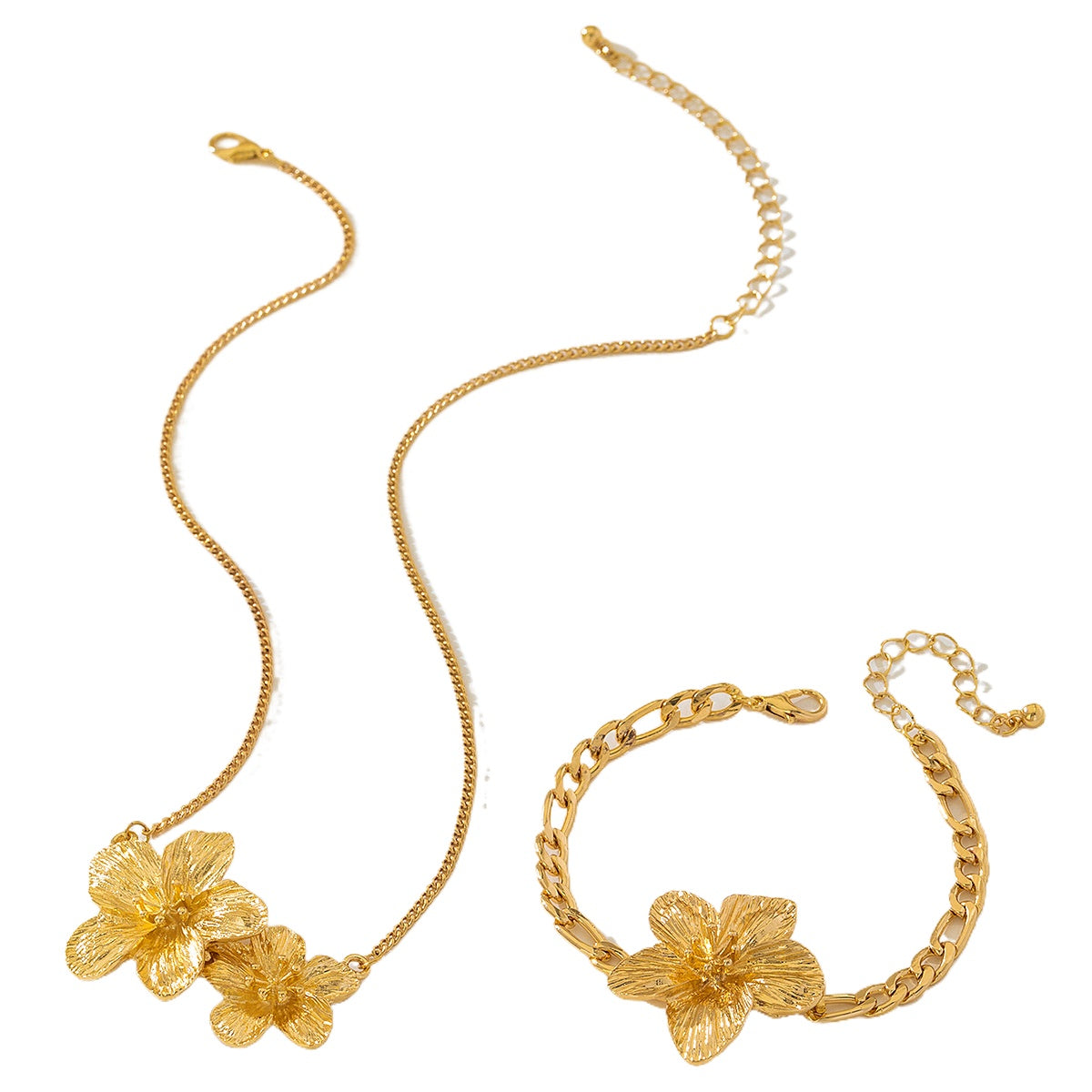 High-End Metal Flower Jewelry Set for Fashion Lovers