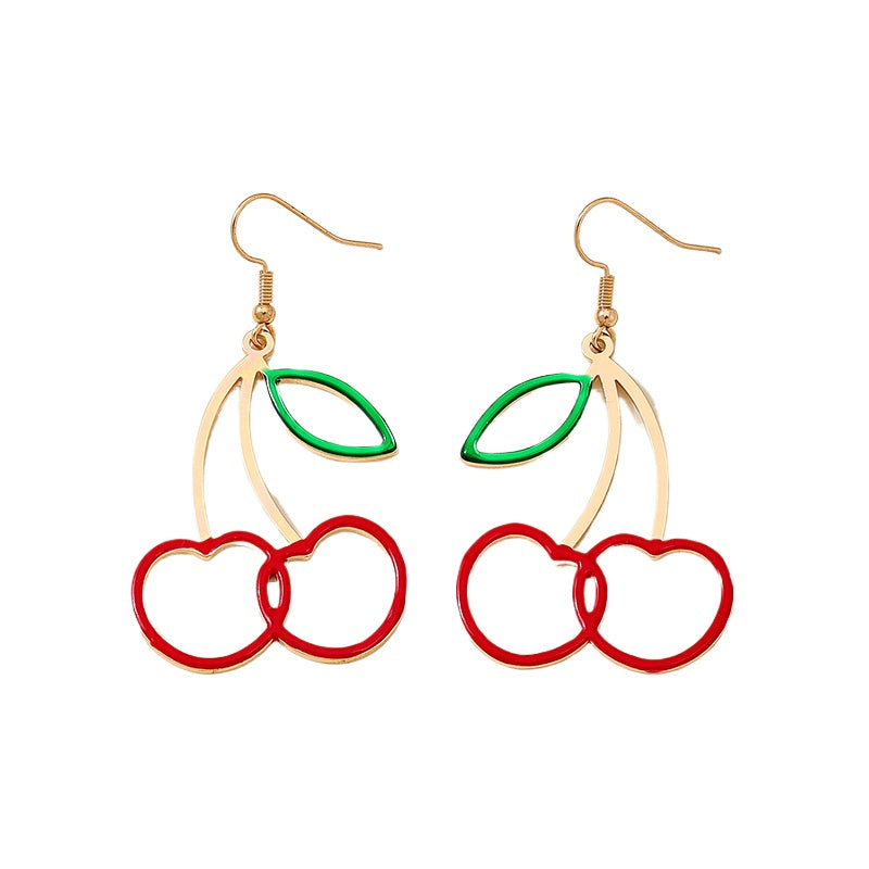 Planderful Vienna Verve Earrings – Fashionable Red Hollow Cherry Design