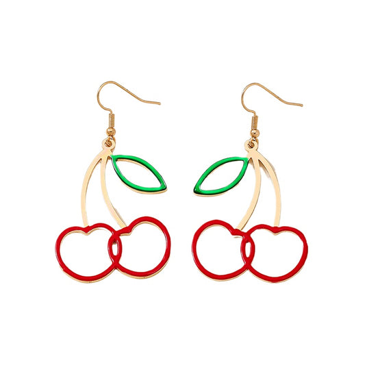 Planderful Vienna Verve Earrings – Fashionable Red Hollow Cherry Design