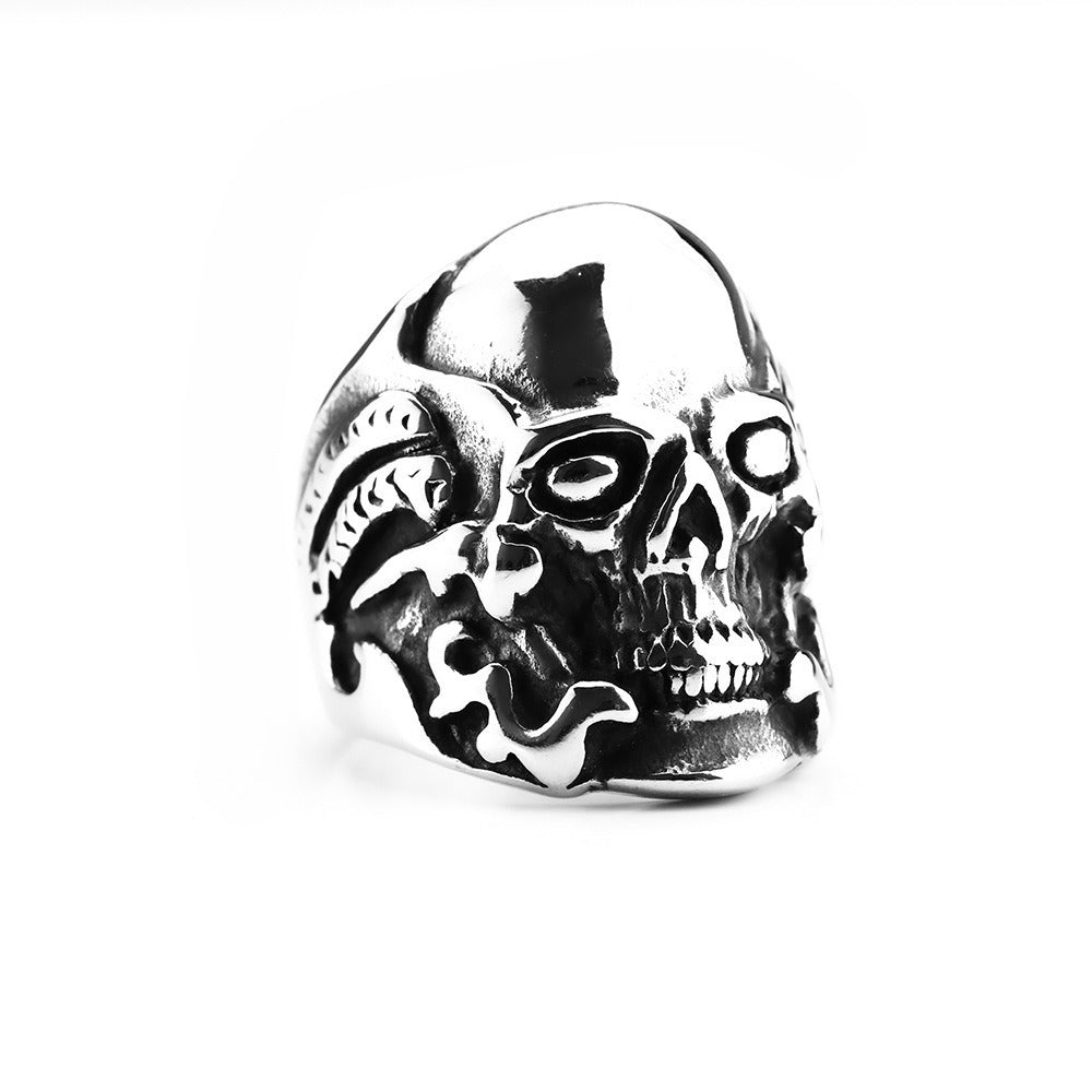 Planderful Skull Ring For Men Stainless Steel Oversized Bold
