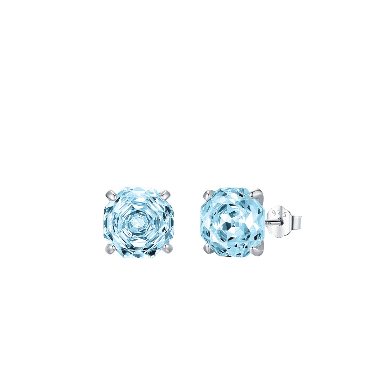 925 Sterling Silver Minimalist Rose-Cut Zircon Stud Earrings