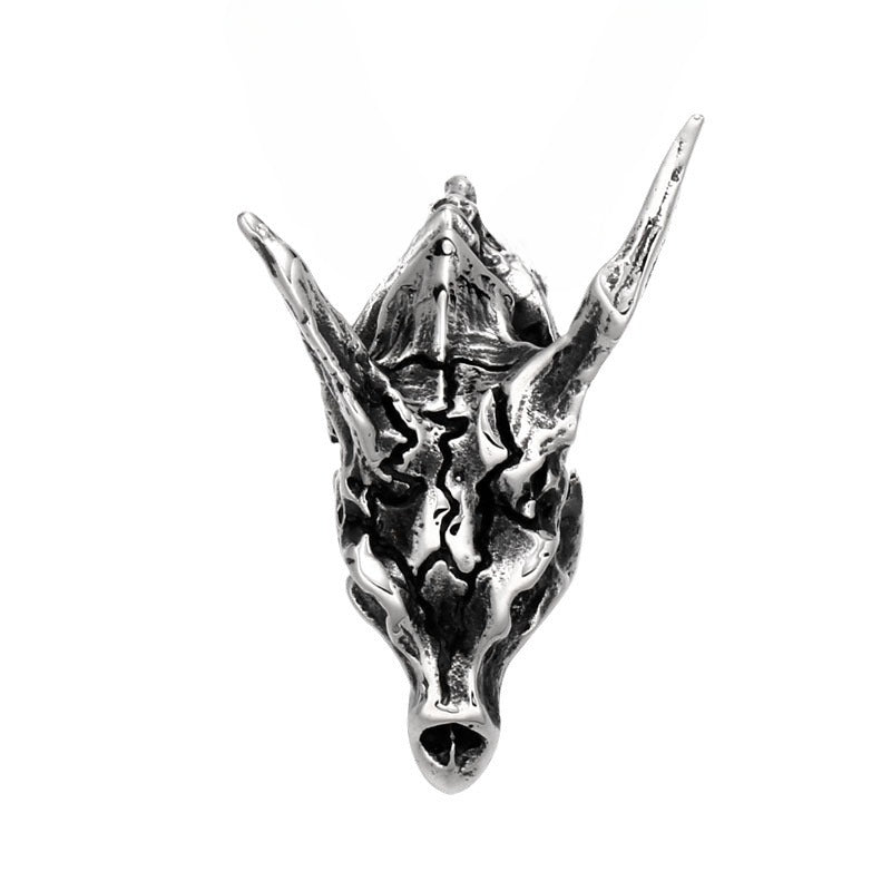 Titanium Steel Dragon Skull Pendant Necklace for Men - Targaryen Inspired Design