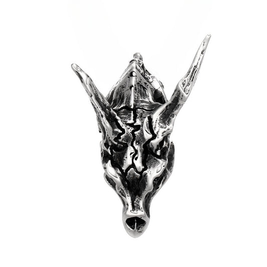 Titanium Steel Dragon Skull Pendant Necklace for Men - Targaryen Inspired Design