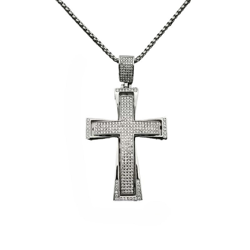 Planderful Everyday Genie Hip Hop Necklace Titanium Steel Gold Plated Zircon Pendant For Men And Women
