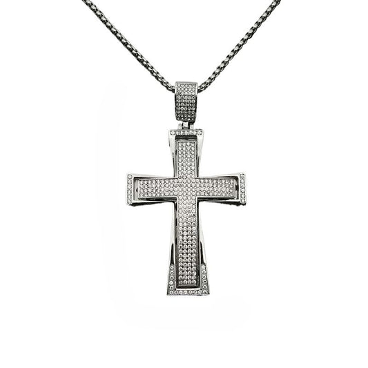 Planderful Everyday Genie Hip Hop Necklace Titanium Steel Gold Plated Zircon Pendant For Men And Women