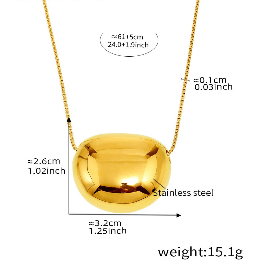 Planderful Round Pendant Necklace Everyday Versatile 18K Gold