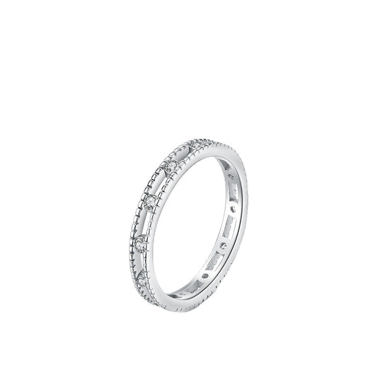 Pure Silver Zircon Index Finger Ring for Women