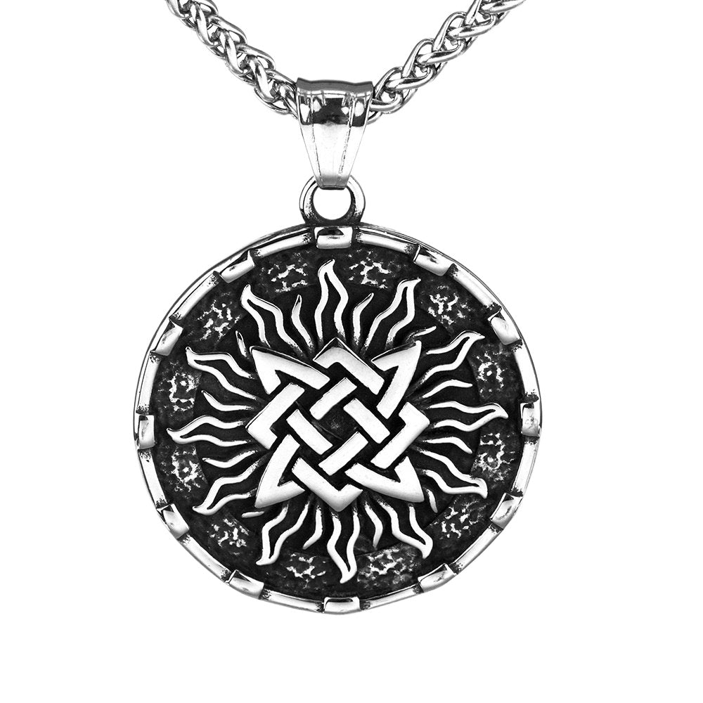 Planderful Viking Pendant Necklace For Men In Titanium Steel With Personalized Slavic Charm Rugged Everyday Gift