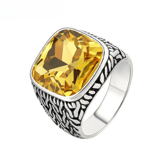 Planderful Zircon Titanium Steel Ring Unisex Jewelry With Premium Protective Statement For Men And Women
