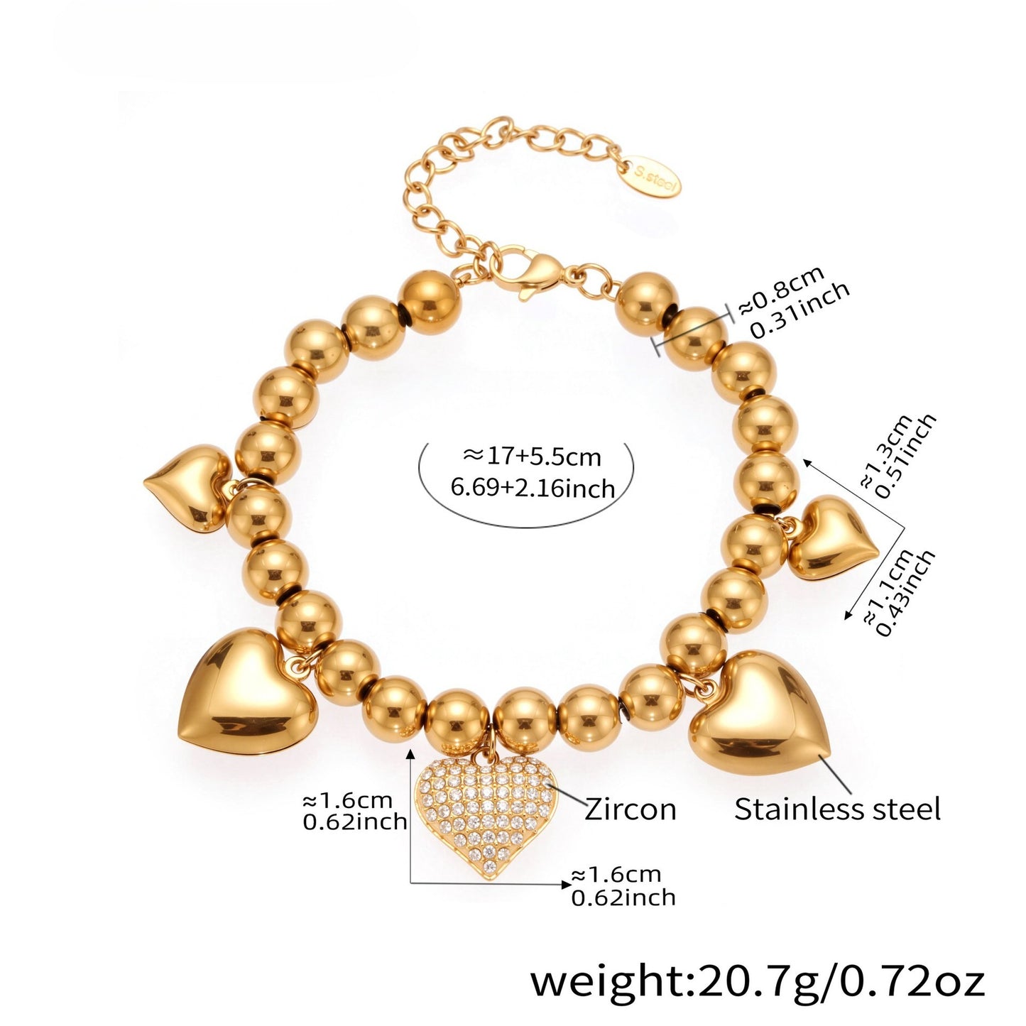 Planderful Everyday Genie Zircon Love Beaded Bracelet Women