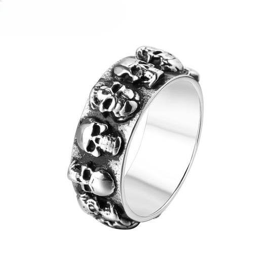 Punk Skull Statement Titanium Steel Ring