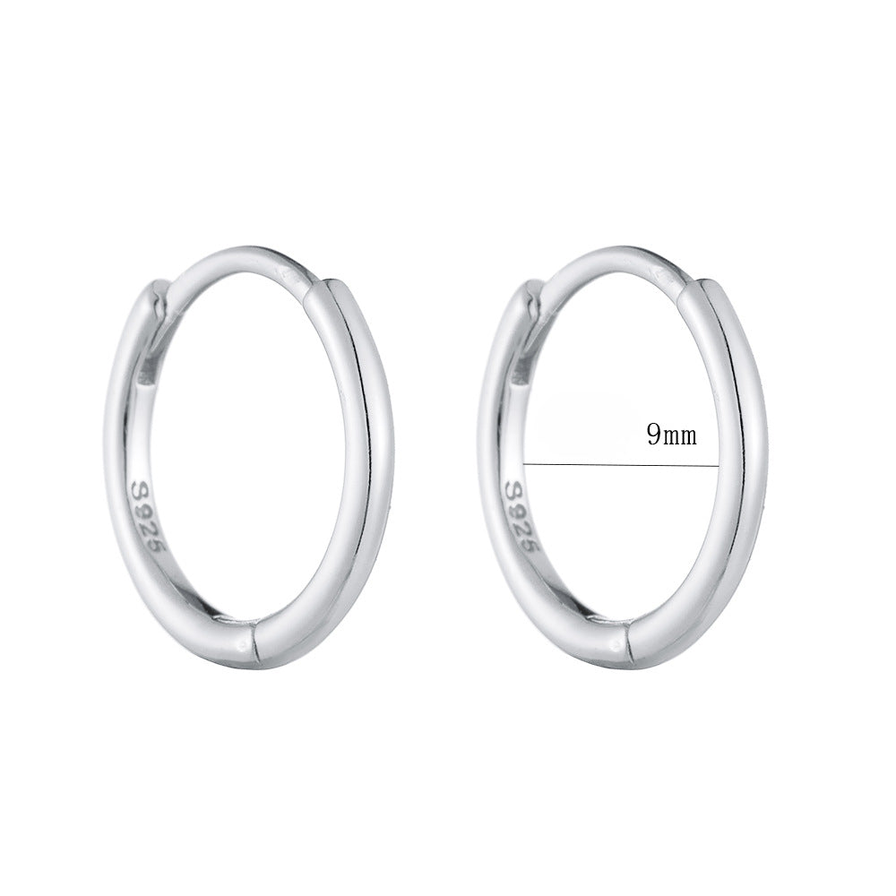 High-End 925 Sterling Silver Earrings Real Gold Glossy