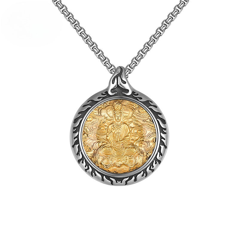 Steel Necklace – Vintage Patron Saints Men's Necklace With Retro Eight Saints Motif And Everyday Jewelry By Planderful