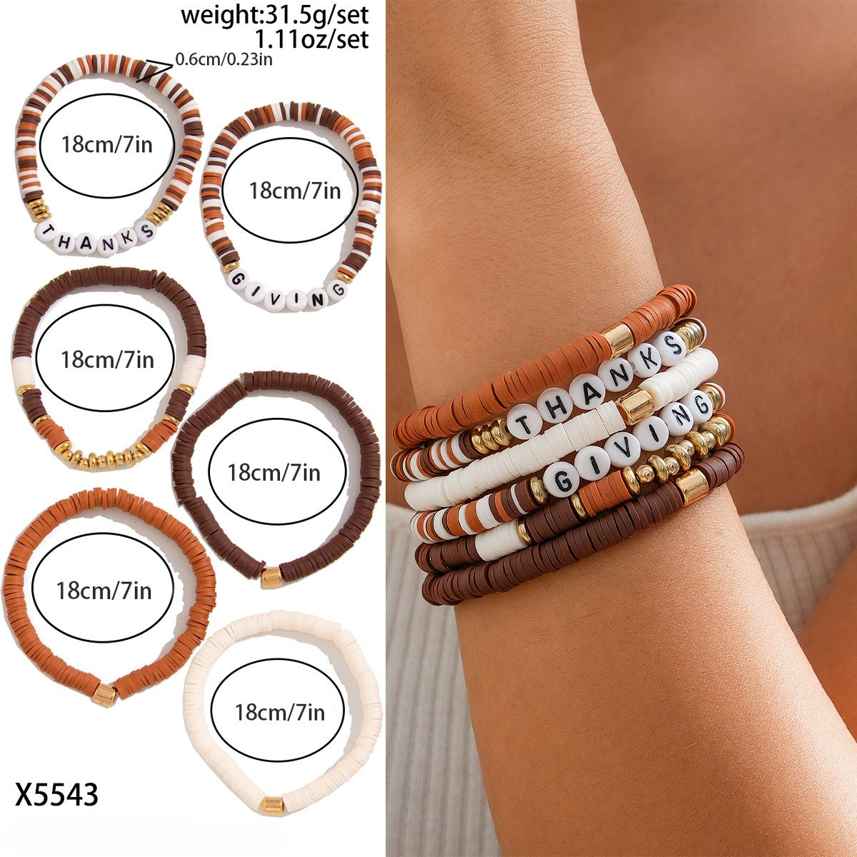 Planderful Thanksgiving Turkey Pendant Bracelet Personalized Letter Pumpkin Gift For Women
